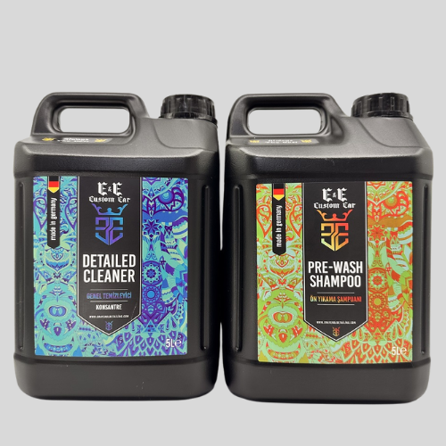 E&E Custom Car Detailed Cleaner Genel Temizleyici 5 litre (KONSANTRE )ve E&E Custom Car Pre-Wash Ön Yıkama Şampuanı 5 litre