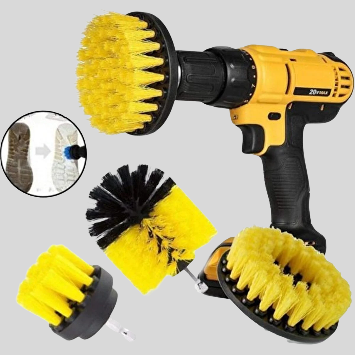 Matkap Ucuna Takılan Çok Amaçlı Temizlik Fırçası 3 Lü