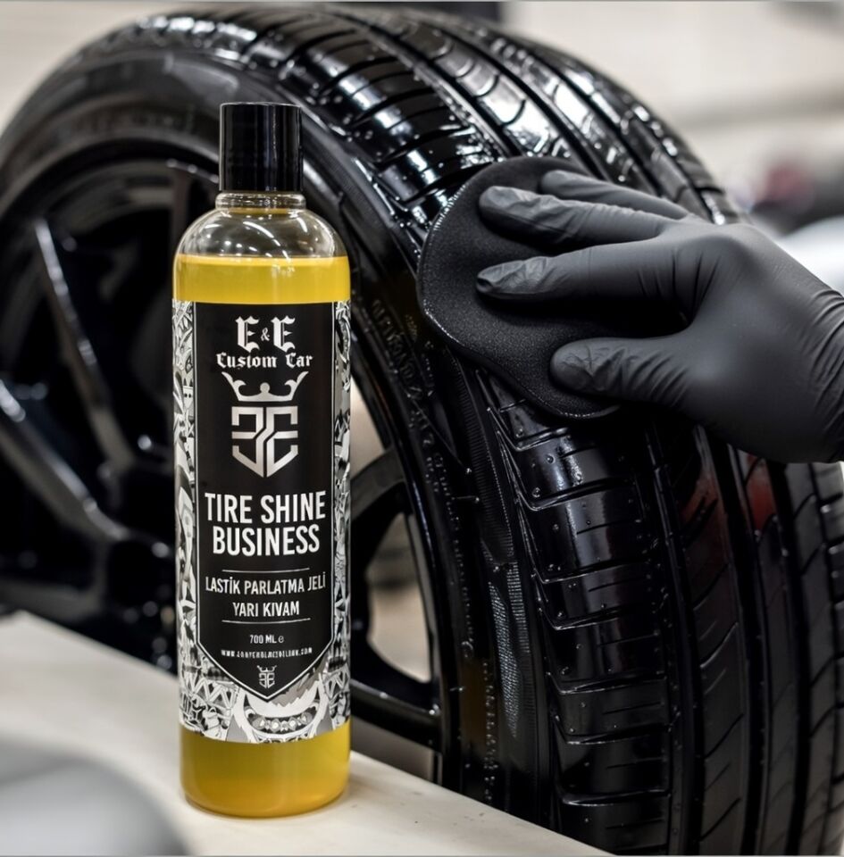 E&E Custom Car Tire Shine BUSINESS Lastik Parlatma Jeli 700 ml (UYGULAMA PEDİ HEDİYELİ)