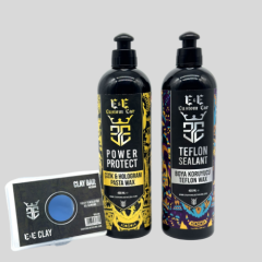 E&E Custom Car Çizik ve Hologram Pasta Wax 400 ml, Boya Koruyucu Teflon Wax 400 ml, Clay Bar Kil Hamuru 200 gr