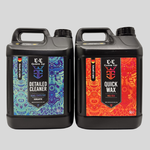 E&E Custom Car Detailed Cleaner Genel Temizleyici 5 litre (KONSANTRE) ve E&E Custom Car Quıck Wax Hızlı CİLA 5 Litre