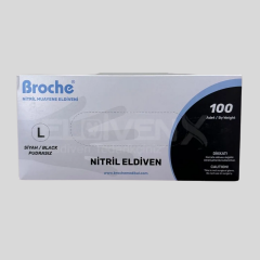 Broche Siyah Nitril Eldiven- Large