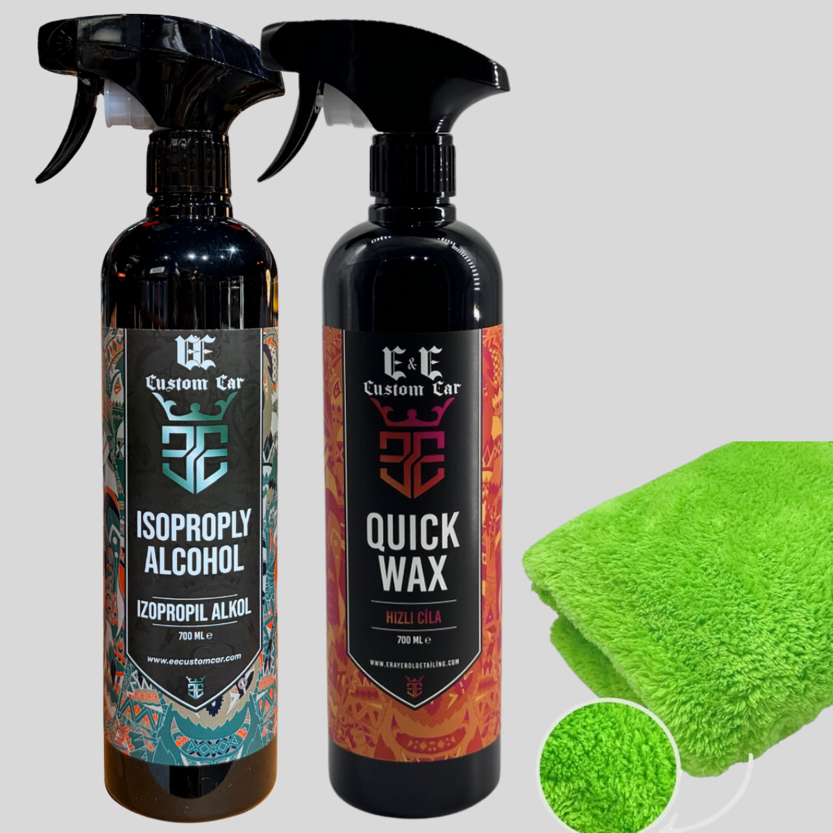 İzopropil Alkol ve Quick Wax + Mikrofiber Bez